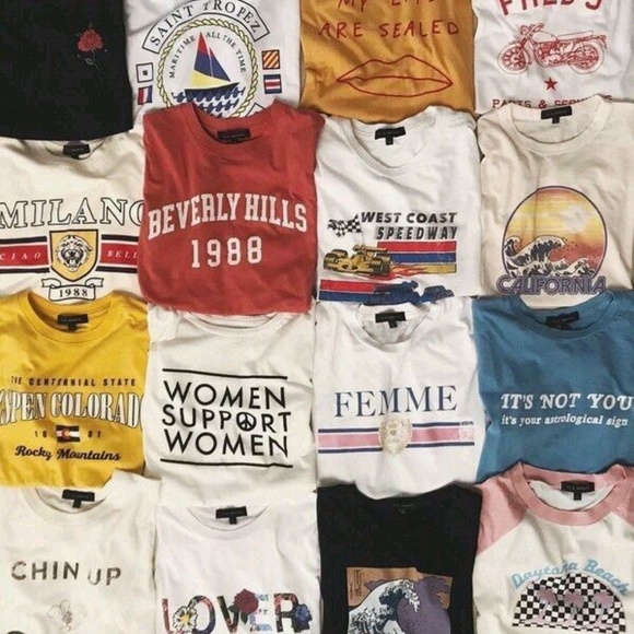 bundle of graphic tees